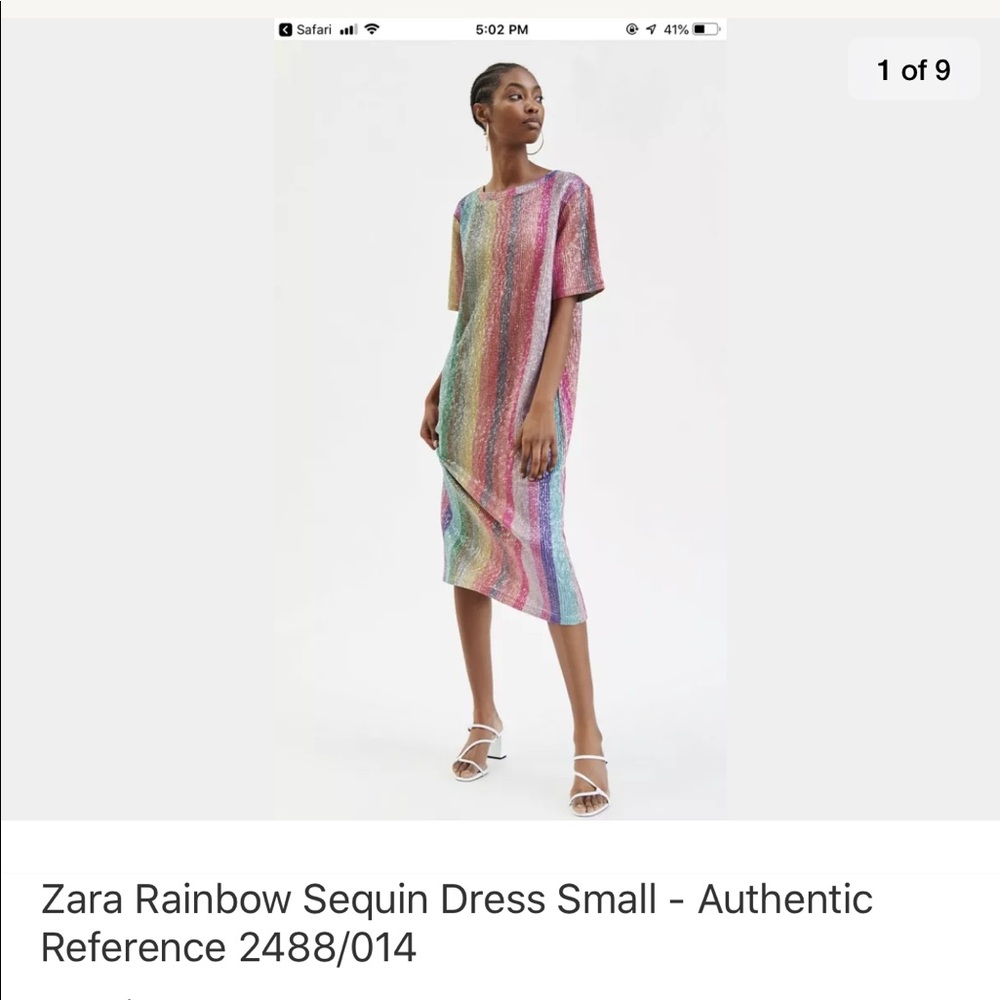 Zara Sold Out Sequin Rainbow Dress Blogger Fav